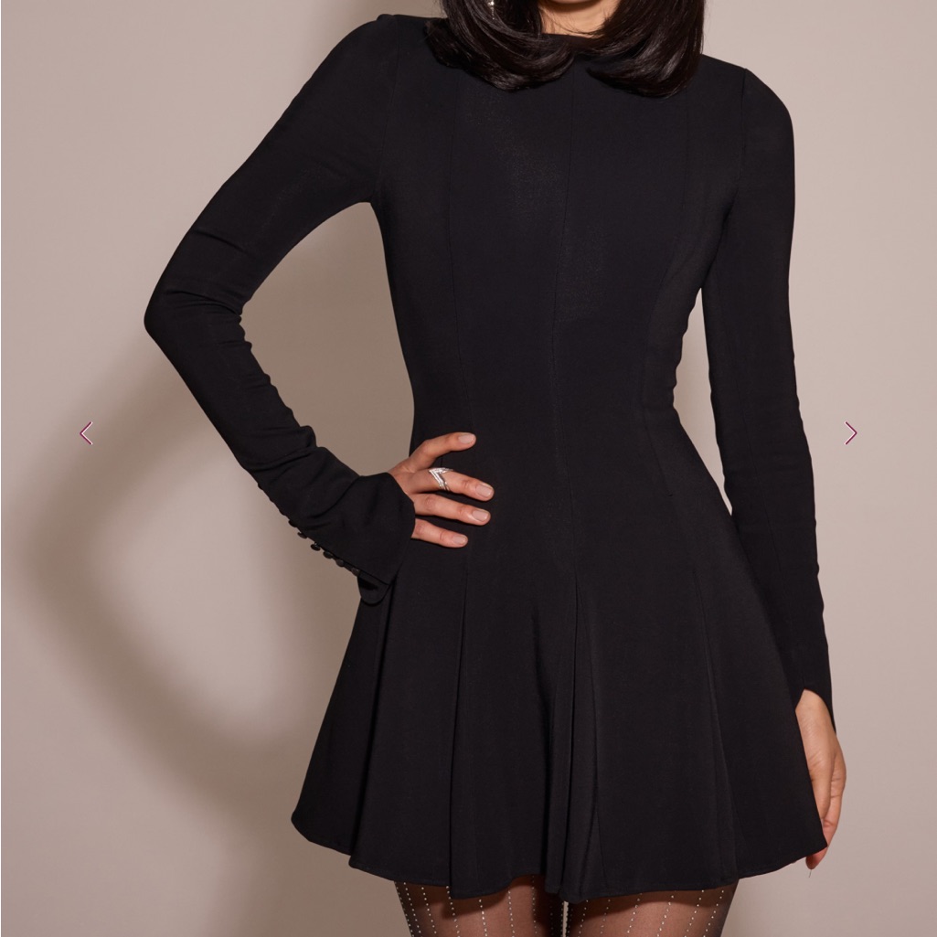 House Of Cb Francesca Black Long Sleeve Mini Dress